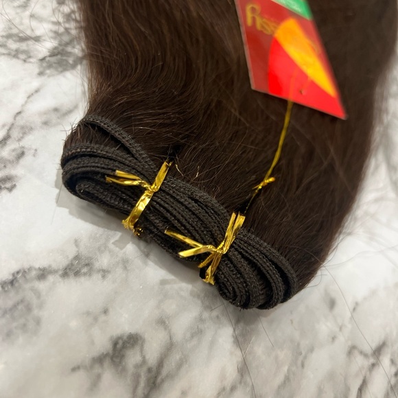 Silky Straight Dark Brown 18 Inch Human Hair Extension Weft Package - Picture 6 of 7